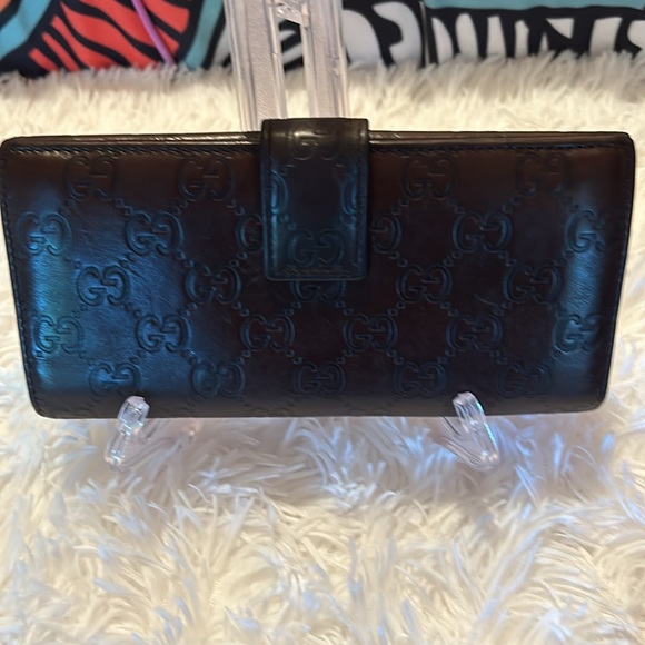 Gucci GG Guccissima Brown Lambskin Continental Bifold Wallet with Coin Section - Picture 2 of 14